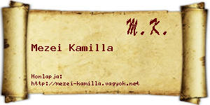Mezei Kamilla névjegykártya
