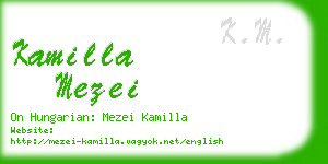 kamilla mezei business card